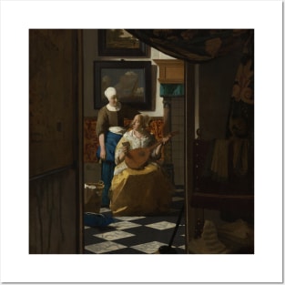 The Love Letter by Jan Vermeer, circa 1669. Posters and Art